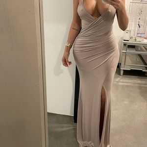 A long gown dress - light mauve color